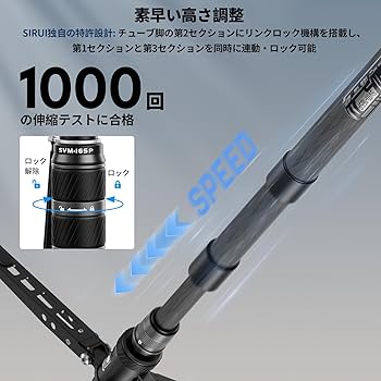 【ほぼ新品】SIRUI 一脚トラベル一脚 カーボン製 SVM-165 SIRUI SVM ラピッドシステム ワンステップ高さ調整モジュラー一